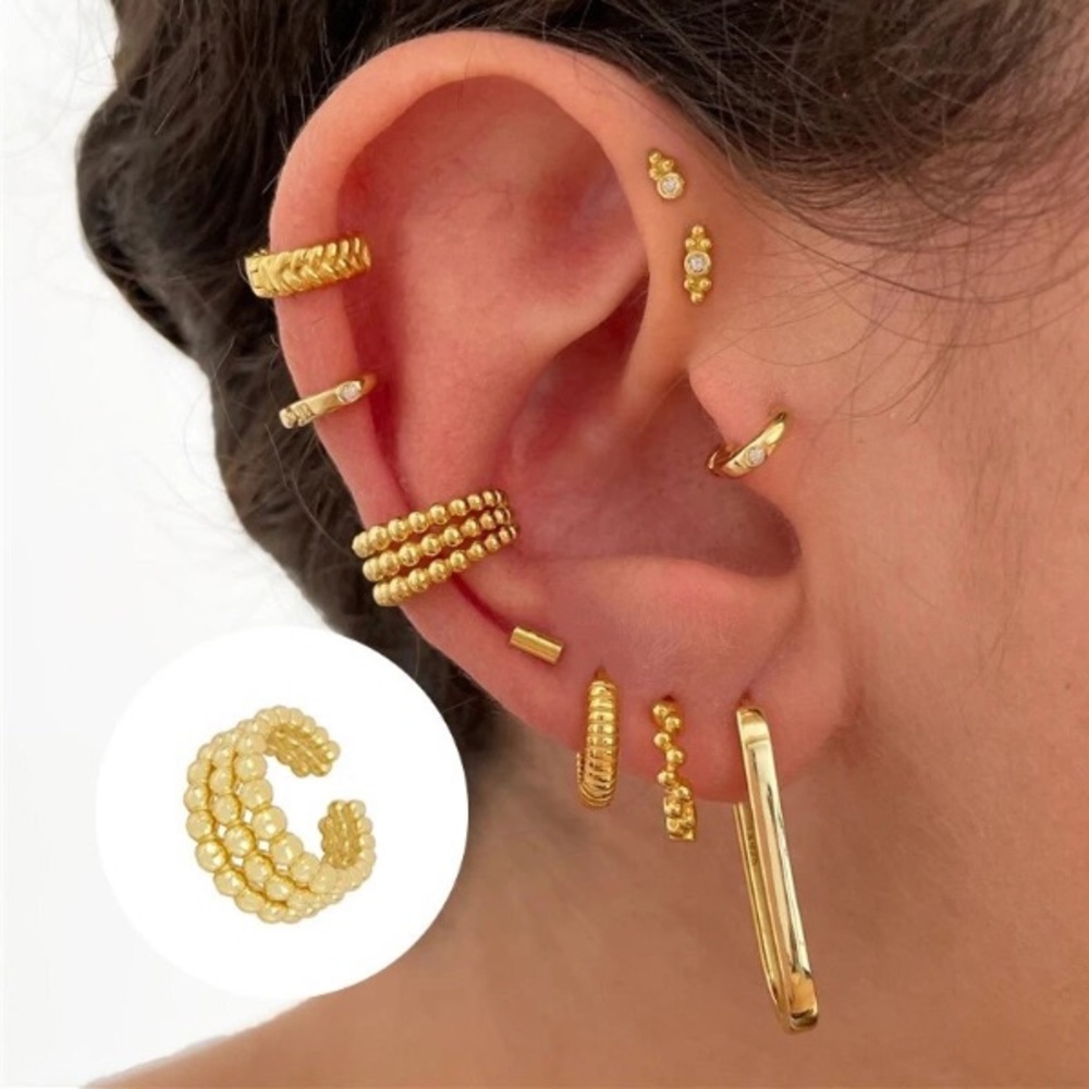 Sterling Silver 14k Gold Plated Earcuff, Brand new in box.